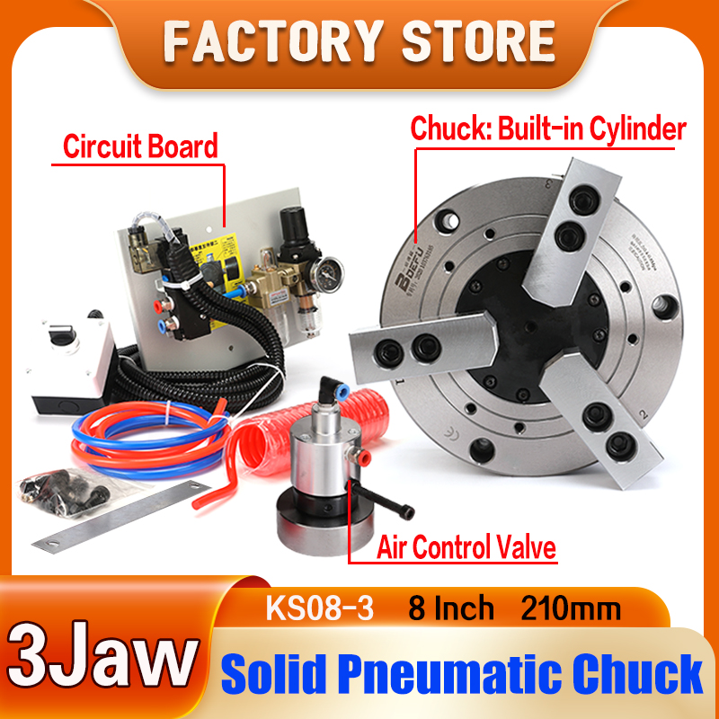 Power Tools Machine - 8인치 210mm 3조 솔리드 공압척 KS08-3