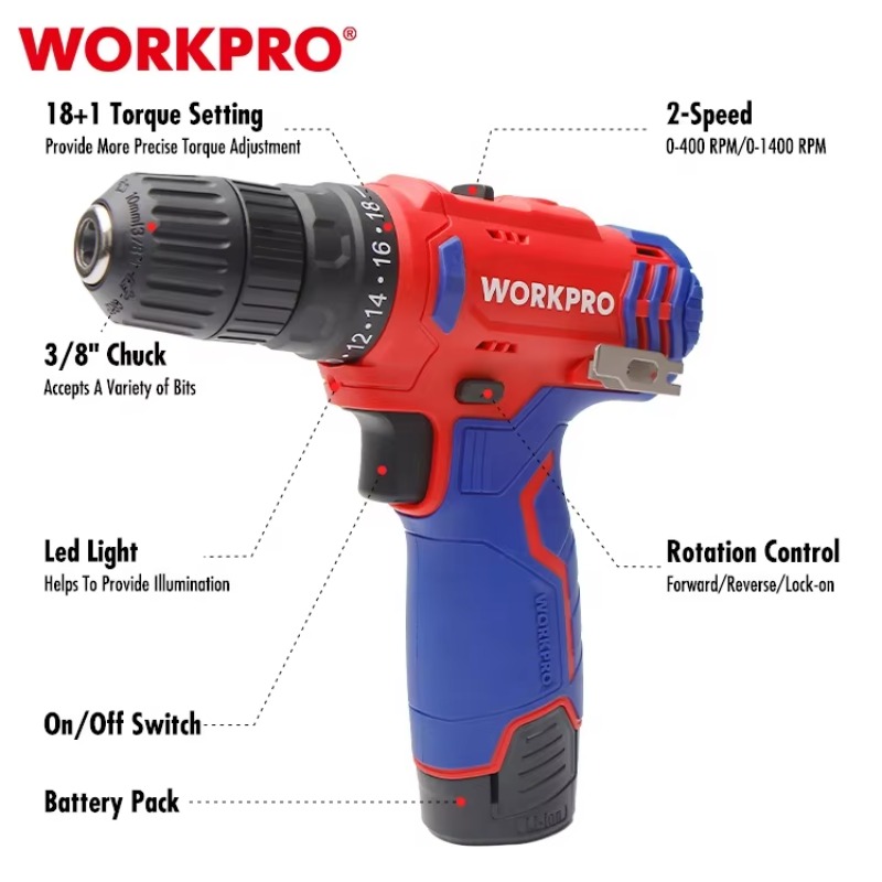 12V 10mm 무선 드릴 무선 전동 공구 리튬 이온  - Power Tools Drill 리뷰 및 가격
