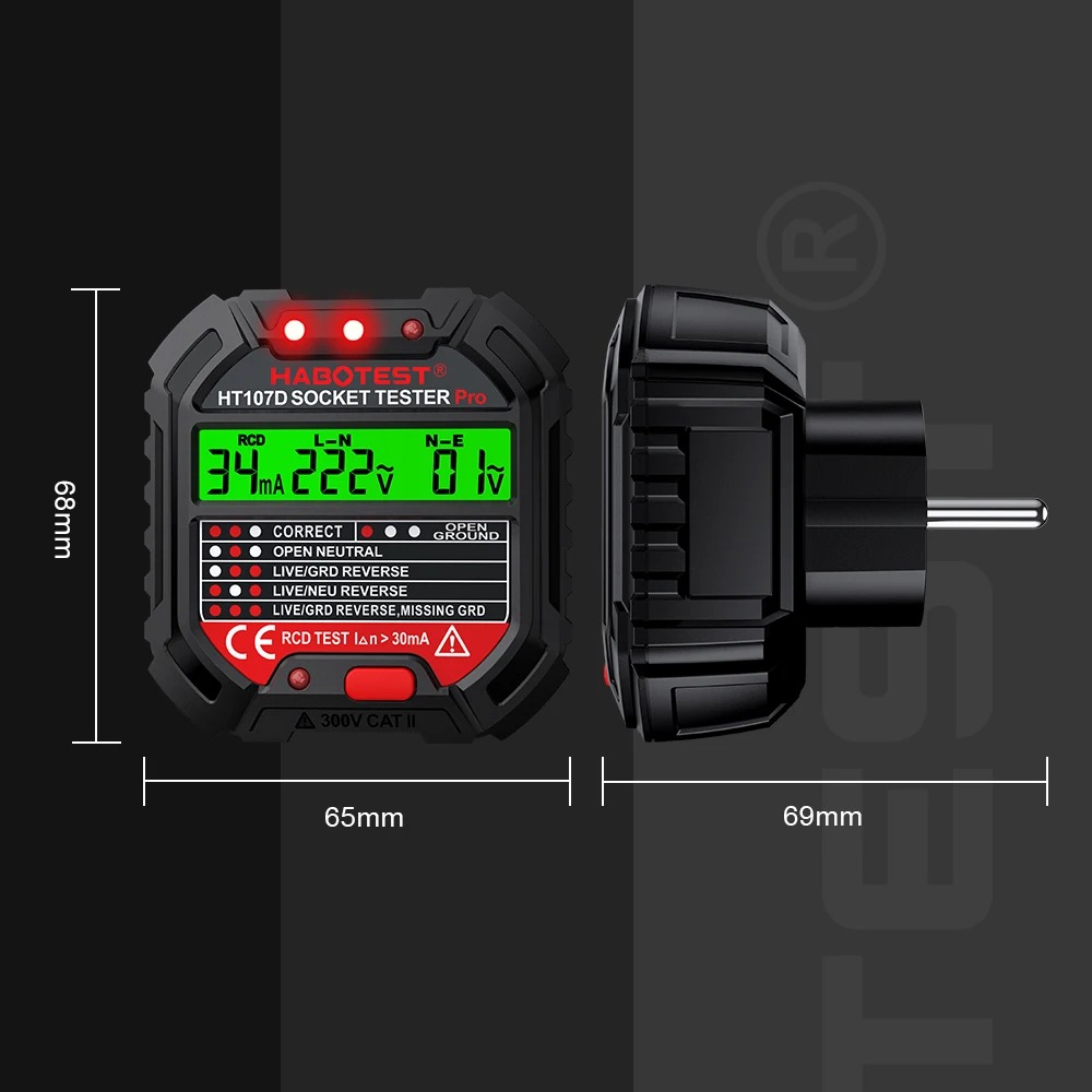 Habotest HT107 Pro 소켓 테스터, 전압, - Power Tools Uk Review 리뷰 및 가격